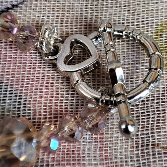 Faceted Glass Crystal Honey Color Gold Tone Necklace & Earrings - Picture 8 of 12